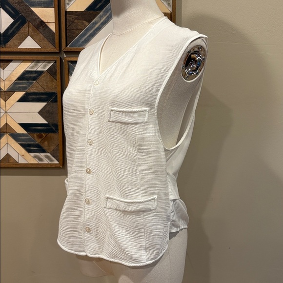 Ralph Lauren Collection White Cotton Viscose Vest size 4 - Picture 4 of 12